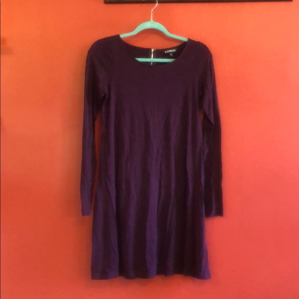 Express Purple Long Sleeve Dress Size Medium